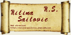 Milina Sailović vizit kartica